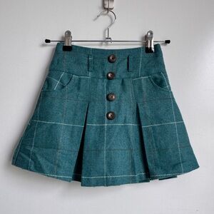 D’arcy Brown London Girl 5T Kensington Skirt Green Porcelain Duberry Check Plaid